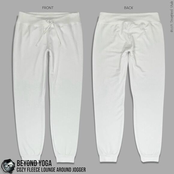 BEYOND YOGA COZY FLEECE LOUNGE AROUND MIDI JOGGER SWEATPANTS IN WHITE MODAL XL - Picture 10 of 10